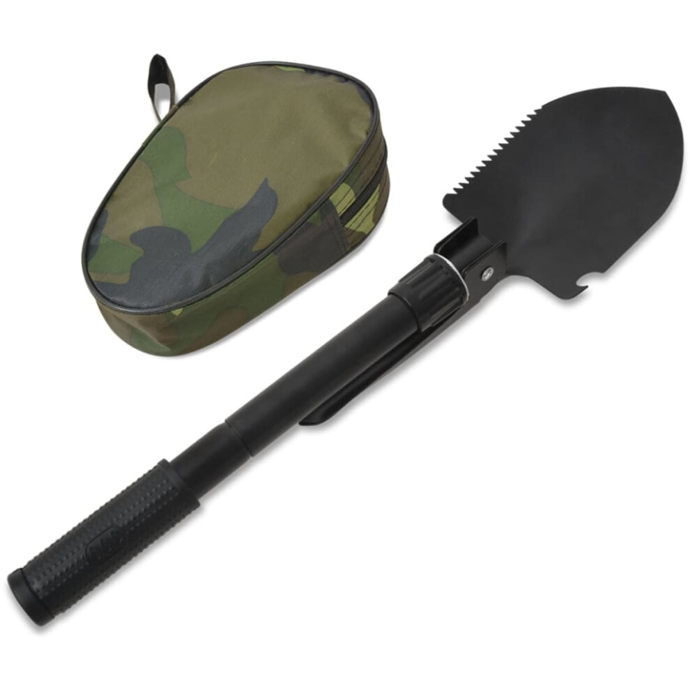 Vidaxl Folding Spade Shovel Pick Axe Camping Digging Tool Carbon Steel Black