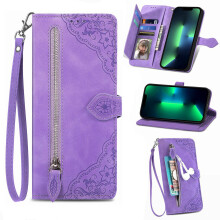 Multi-Card Slot Flip Zipper Leather Wallet Case Compatible with OPPO Reno 11 Pro/11F, 10 Pro+, 9 Pro+, 8 Pro/8 Lite/8T, 7 Pro, 6 Pro+,