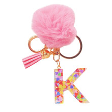 Kľúčenka s abecedou K – personalizovaný kovový krúžok na kľúče s iniciálami, roztomilý darček na narodeniny, promócie, cesty (1 ks,