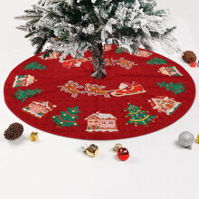 Jupe de sapin de Noël rouge rustique 91 cm