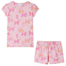 (92 (1.5-2y)) Kids' Pyjamas with Short Sleeves Children's Nightwear Sleepwear Light Pink