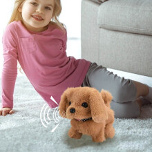 Realistic Plush Robot Puppy Toy – Golden Retriever, Interactive Electronic Dog, Soft & Easy to Use, Great Gift for Kids (Yellow)