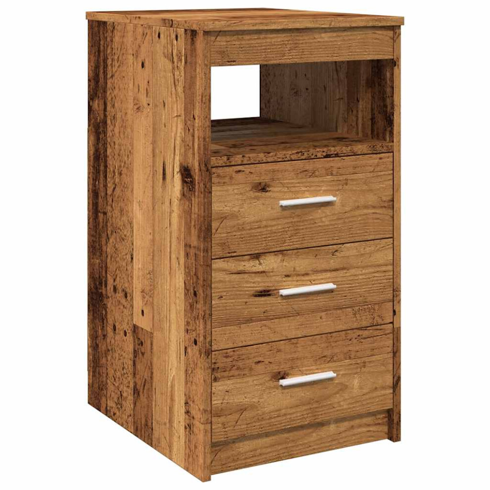 Vidaxl (Old Wood) Drawer Cabinet Storage Cabinet Chest Drawer Nightstand Engineered Wood