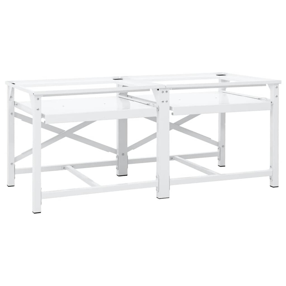 Vidaxl (9.4 Kg) Washing Machine Pedestal Stand Holder Raiser Dryer Pedestal Stand White