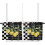 Lemon Farm Kitchen Curtains Set Black White Lattice 1