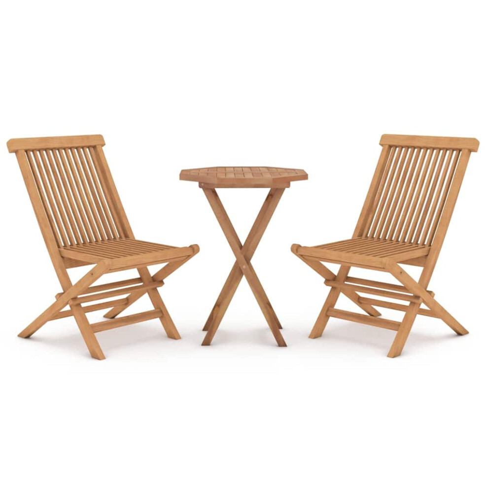 Vidaxl Solid Wood Teak Garden Dining Set 3 Piece Wooden Dining Table And Chair