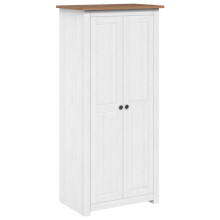 vidaXL Solid Pine Panama Range Wardrobe White Clothes Bedroom Cabinet Closet