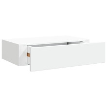 vidaXL Wall-mounted Drawer Shelf White MDF Wall CabinetFloating Shelf Set