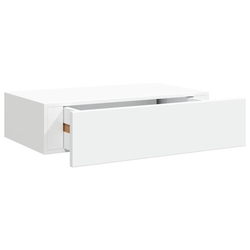 VidaXL vidaXL Wall-mounted Drawer Shelf White MDF Wall CabinetFloating Shelf Set
