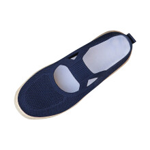 Navy Women'S Mesh Moccasins, Breathable Low Heel Flat Shoes, Casual Slip-On For Outdoor Leisure, Comfort Lightweight Footwear