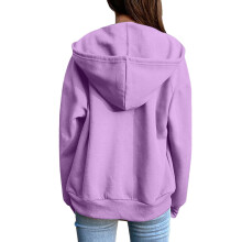 Dames casual sportjas met lange mouwen, cropped model, lichtgewicht tuniek, trui, winterkleding, paars, maat L