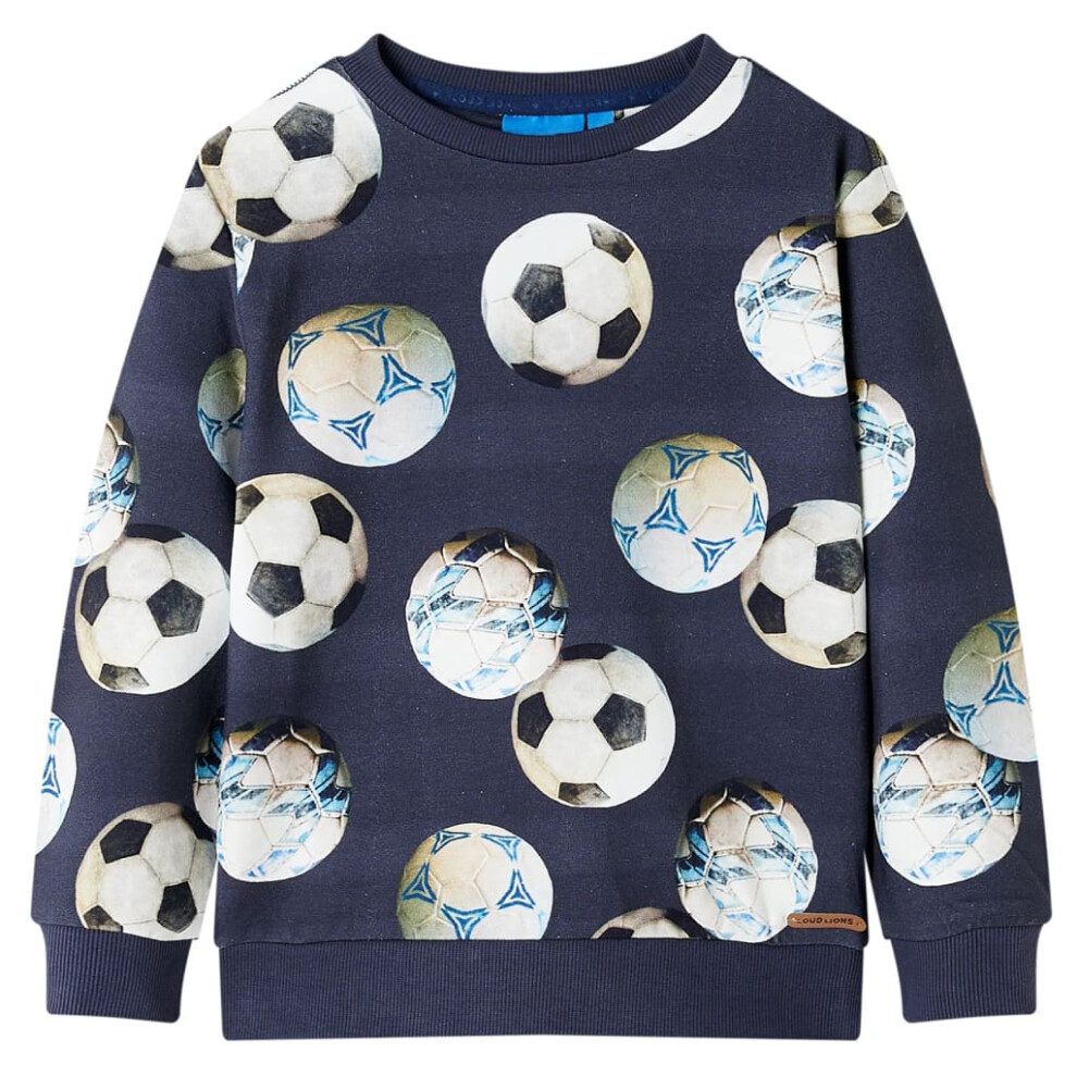 Vidaxl (116 (5-6Y)) Kids' Sweatshirt Children Long Sleeves Toddler Pullover Kids' Clothes Navy Blue