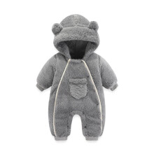 Macacão com capuz de urso de desenho animado para bebês meninos e meninas de 6 a 9 meses