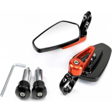 Qx Motorcycle Accessories 7/8" 22mm Bar End Achterspiegels Blauw Glas Compatibel met KTM Duke 390 790 Exc Excf 125 200 250