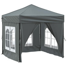 (anthracite, 197.5 x 197.5 x 234 cm) vidaXL Folding Party Tent with Sidewall Patio Camping Gazebo Pavilion Marquee