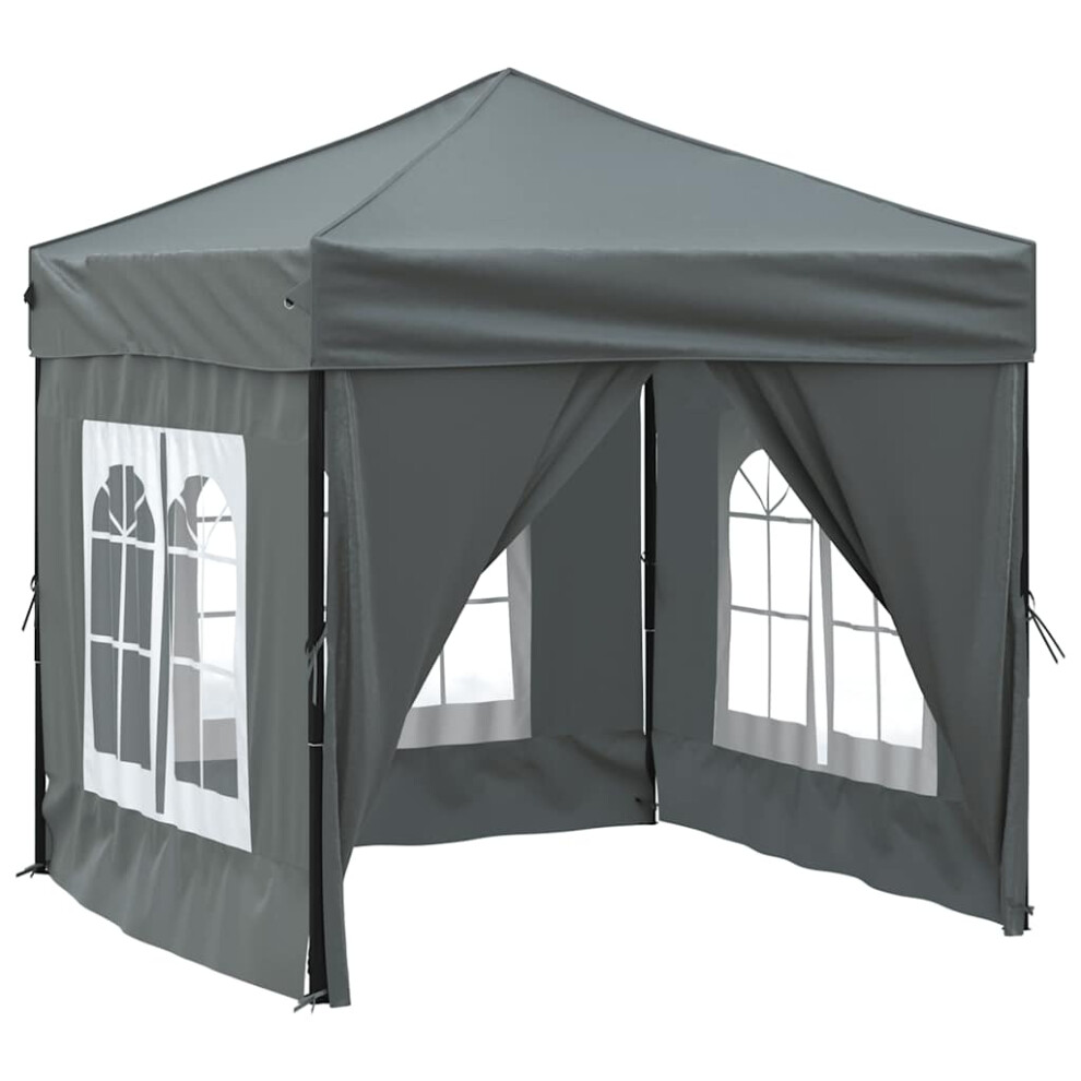 Vidaxl (Anthracite, 197.5 X 197.5 X 234 Cm) Folding Party Tent With Sidewall Patio Camping Gazebo Pavilion Marquee