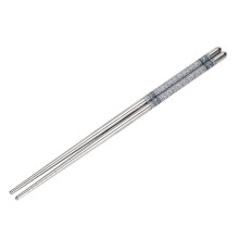 Metal Chopsticks Stainless Steel Lightweight Chopsticks with Printed Handle (White)