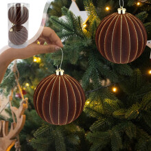 2 Pcs 6" Velvet Christmas Ball Ornaments, Shatterproof Flocked Baubles for Tree, Party, Wedding – Compatible with Xmas Decor