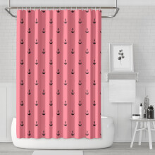Perdea de duș cu model de ancoră oceanică și barcă cu pânze, 72x72inch, perdea de baie din poliester impermeabilă cu cârlige, temă nautică