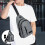 Graue externe USB-Lade-Brusttasche – Polyester – 1 Stück 1