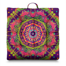 Boho Meditation Cushion, Square Floor Pillow with Paisley Pattern, Yoga Pillow for Mindfulness and Comfort 22 x 22