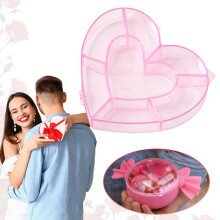 Caja de dulces rosa con forma de corazón para el Día de San Valentín – Tarro de dulces rellenable para hacer tú mismo, compatible con galletas
