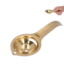 Stainless Steel Egg Yolk White Separator with Long Handle, Gold