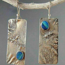 Gorgeous Boho Drop Earrings Women 925 Silver Delicate Jewelry Tourmaline A Pair/set-Turquoise #3