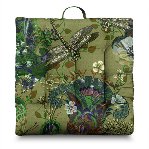 Τετράγωνο μαξιλάρι διαλογισμού Paisley 22x22 ίντσες