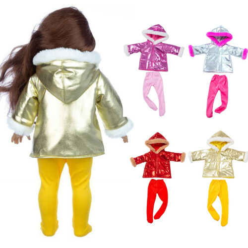 Doll Down Jacket Set for 18 Inch Dolls 4 Pieces