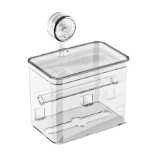 Toalettpappershållare med genomskinlig sugkopp, väggmonterad dispenser utan borrning, 7,28x6,02x4,72 tum, 1,29 lb