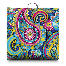 Boho Paisley Meditation Cushion, 22x22" Square Floor Pillow for Yoga, Reading & Mindfulness – Compatible with All Floors