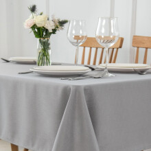 Slubby Textured Waterproof Tablecloth, Wrinkle-Free, 52x70 Inch, Slate Blue – Compatible with Kitchen, Dining Room & Party Use