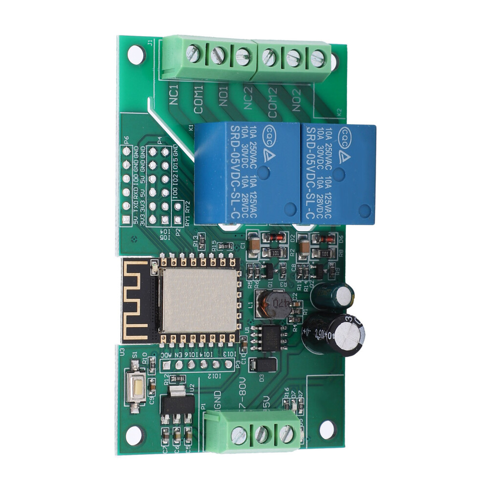 Dualchannel Wifi Relay Module Pcb Dc 8-80V For Esp8266 Learning 8451391752719
