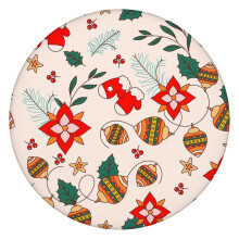 Holiday Entertaining Round Tablecloth, 52 Inch Diameter with Elastic Edge for Spill-Prone Christmas Buffet Settings