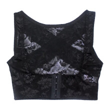Bras for Older Women Bust Lifting Push Up Bra with Lace Corset Design for Enhanced Shape, Black, Size M