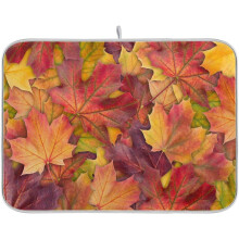 Tapis égouttoir à vaisselle en microfibre à motif feuilles d'érable, 45,7 x 61 cm