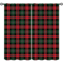 Christmas Curtains Green Red Lattice Thermal Insulated 2