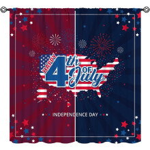 4th of July Curtains, USA Independence Day Pattern, Rod Pocket Thermal Insulated Drapes (2 Panels, 72"x63")