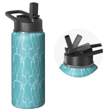 Adventure Ready 18oz Trippelväggig Randig Vattenflaska Rostfritt Stål Med Sugrör Läckagesäker Isolerad