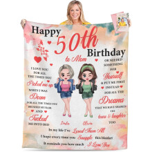 Personalized 50th Birthday Blanket Purple Photo Design