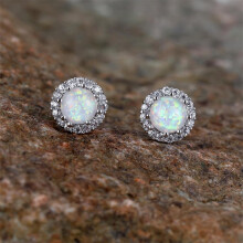 925 Sterling Silver Stud Earrings Birth Cubic Zircon Fashion Jewelry For Women