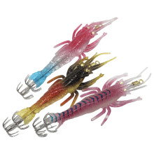 5 Stück PVC Garnelen-Tunfisch-Jigs Haken, 11 cm, Leuchtköder