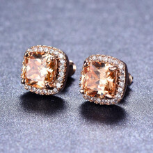 925 Sterling Silver Stud Earrings Birth Cubic Zircon Fashion Jewelry For Women