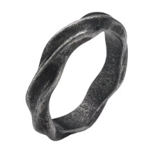 Women's Men's Stainless Steel High Polished Twisted Minimalist Wedding Ring Ancient Ancient Silver Size 8