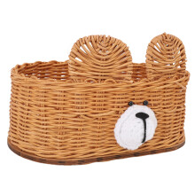 Süße Bären-Rattan-Tissue-Boxenabdeckung, 20x12,5 cm, Khaki