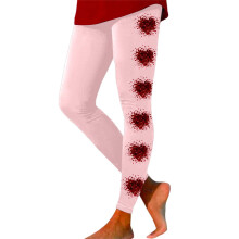 Valentin-napi leggings nőknek, plus size egyenes szárú leggings Valentin-napi grafikus parti leggings, termo páros ruházat #01Pink & XXL méret