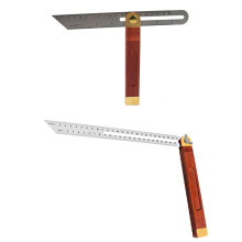 BE-TOOL T-bevel z linijką ze stali nierdzewnej, 20 cm/27 cm, regulowany kątomierz do pomiaru kąta skosu, kątownik ciesielski