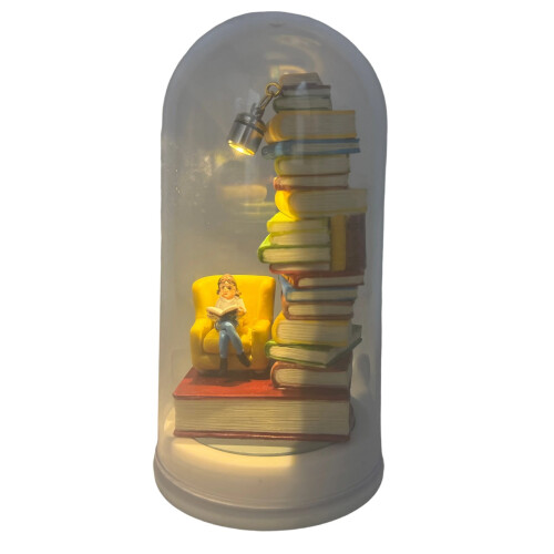 LED-Nachtlicht-Skulptur mit Mini-Büchern, warm