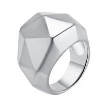 Women's Stainless Steel Minimalism Classic Geometric Cutting Exaggerated Ring Silver Size 9